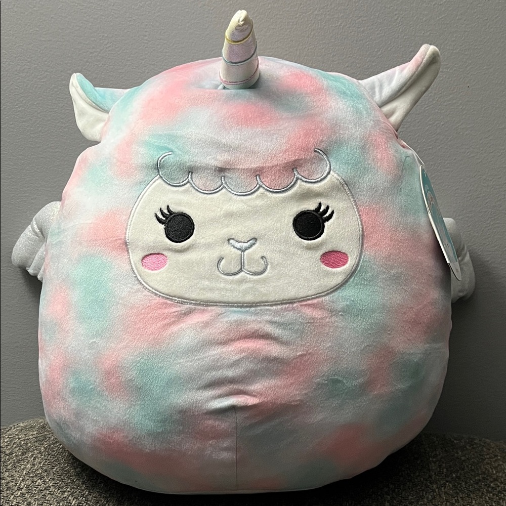 Squishmallows XL Pink and Blue Llama Unicorn - Winona w/Tags 15”